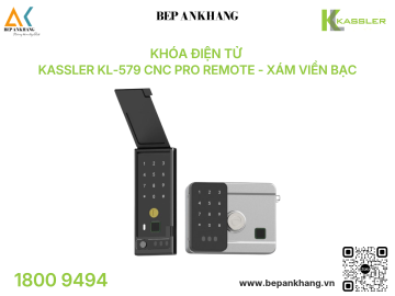 Khóa điện tử Kassler KL-579 CNC Pro Remote - Xám Viền Bạc